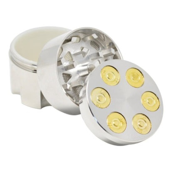 4PC REVOLVER STYLE METALLIC GRINDER 40MM ASSORTED COLORS 4PC REVOLVER STYLE METALLIC GRINDER 40MM ASSORTED COLORS