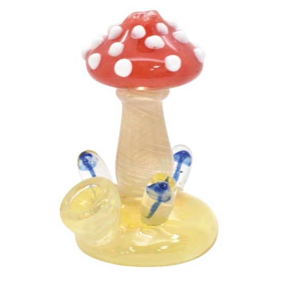 5" GLASS HAND PIPE - MUSHROOM HEAD DESIGN - SB3428 5" GLASS HAND PIPE - MUSHROOM HEAD DESIGN - SB3428