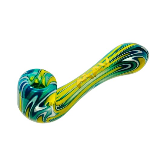 5" GOLDEN SWIRL SHERLOCK HAND PIPE 5" GOLDEN SWIRL SHERLOCK HAND PIPE