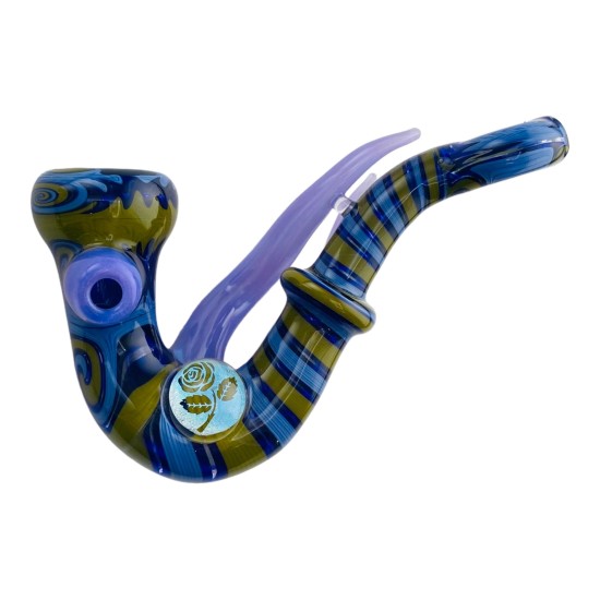 5" HAND CRAFTED ART SHERLOCK HAND PIPE W/ HORNS 5" HAND CRAFTED ART SHERLOCK HAND PIPE W/ HORNS