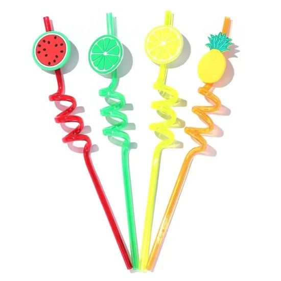5" NOVELTY STRAW ASST DESIGN 1PC