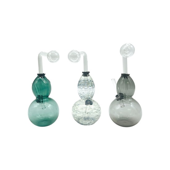 5" OIL BURNER W/ Y DESIGN 2 BOWLS  - MIX COLOR - 6CT