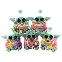 5" SILICONE HAND PIPE - YODA FLIP TOP DESIGN - N051