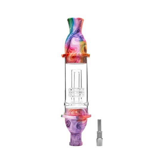 5" SILICONE NECTAR COLLECTOR W/ WINDOW AND TITANIUM NAIL 5" SILICONE NECTAR COLLECTOR W/ WINDOW AND TITANIUM NAIL
