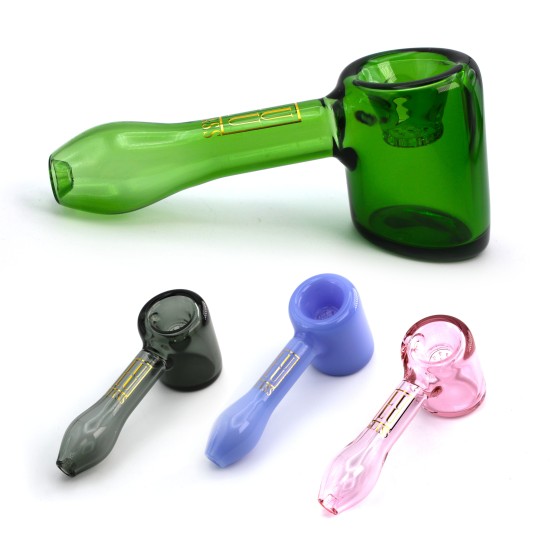 5.1" GLASS HAND PIPE W PUFFER 5.1" GLASS HAND PIPE W PUFFER
