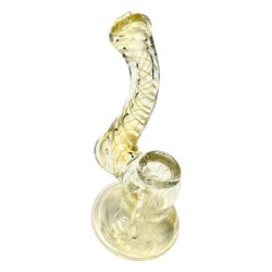 5.3" GLASS BUBBLER W GOLD FUME