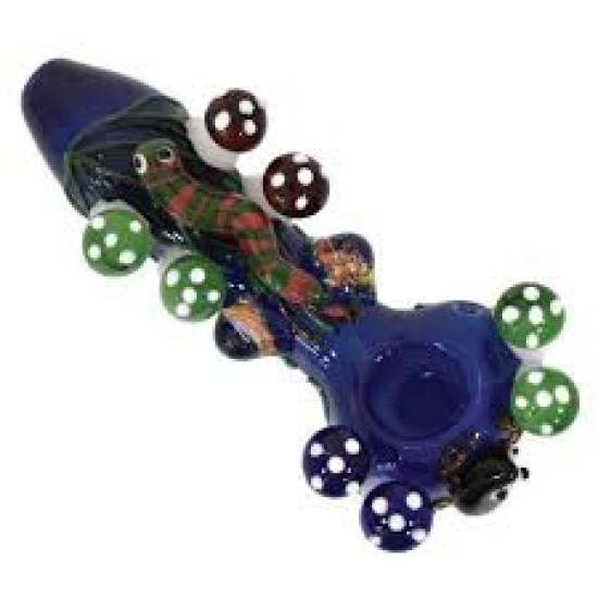 5.3" GLASS HAND PIPE W 3D CANDY 5.3" GLASS HAND PIPE W 3D CANDY