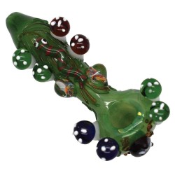 5.3" GLASS HAND PIPE W 3D COLOR FRUITS