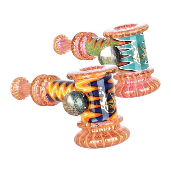 5.75" GOLD FUMED & RASTA ART BUBBLER