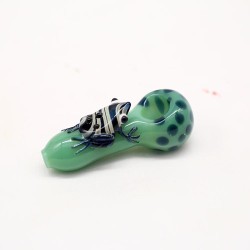 5.9" GLASS HAND PIPE W 3D SHELL