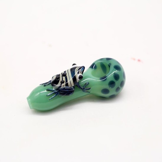 5.9" GLASS HAND PIPE W 3D SHELL 5.9" GLASS HAND PIPE W 3D SHELL