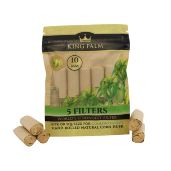 5PK KING PALM CORN HUSK FILTERS 10MM 24CT 5PK KING PALM CORN HUSK FILTERS 10MM 24CT