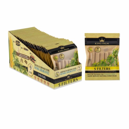 5PK KING PALM CORN HUSK FILTERS 9MM 24CT 5PK KING PALM CORN HUSK FILTERS 9MM 24CT