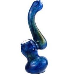 6" GLASS BUBBLER TUSTING ART