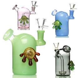 6" GREEN TUBE ART BUBBLER