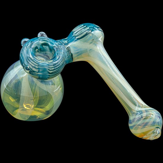 6" HAND CRAFTED FUMED SHINY BUBBLER 6" HAND CRAFTED FUMED SHINY BUBBLER