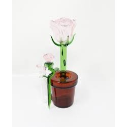 6" HAND CRAFTED ROSE PINK BUBBLER