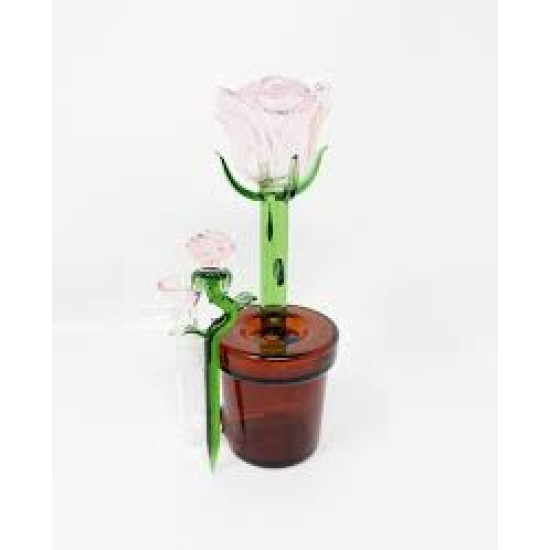 6" HAND CRAFTED ROSE PINK BUBBLER 6" HAND CRAFTED ROSE PINK BUBBLER