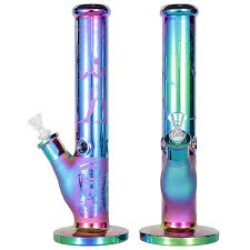 6.7" ELECTRIC PLATING  COLOR W GLASS PIPE W ROCKET