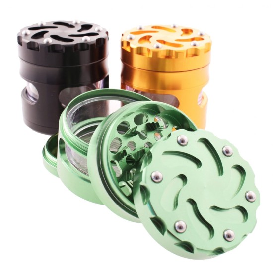 60MM GRINDER - HEXAGON DESIGN W/ WINDOW - ZH003 60MM GRINDER - HEXAGON DESIGN W/ WINDOW - ZH003