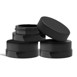 7ML BLACK PLASTIC TOP GLASS JAR 7ML BLACK PLASTIC TOP GLASS JAR