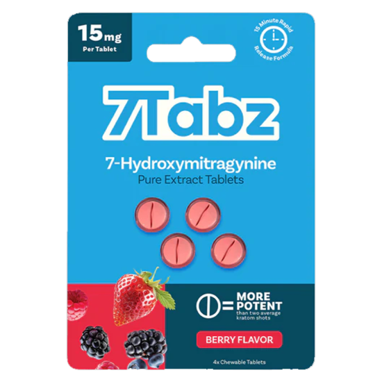 7TABZ 7-HYDROXYMITRAGYNINE 15MG TABLETS 4CT/SHEET - BERRY 7TABZ 7-HYDROXYMITRAGYNINE 15MG TABLETS 4CT/SHEET - BERRY