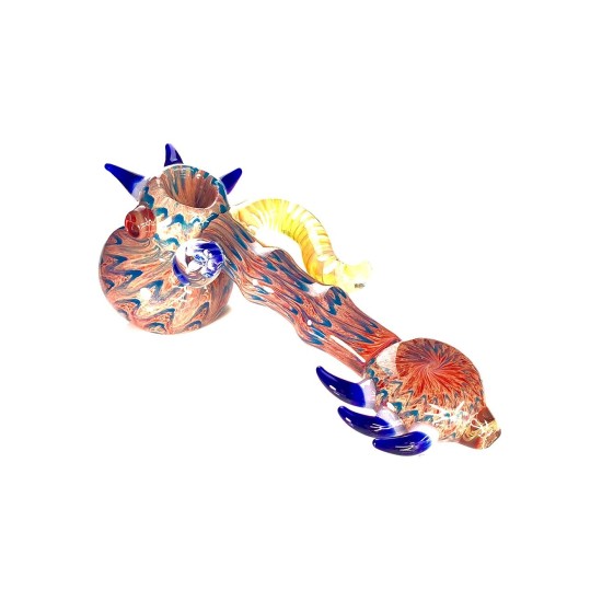 8" HAND CRAFTED FLOWER HORN DESIGN HAMMER BUBBLER 8" HAND CRAFTED FLOWER HORN DESIGN HAMMER BUBBLER
