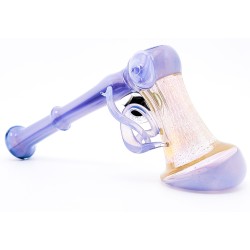 8" HAND CRAFTED MILKY PINK PURPLE HAMMER BUBBLER 8" HAND CRAFTED MILKY PINK PURPLE HAMMER BUBBLER
