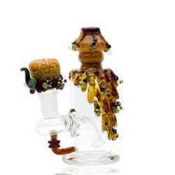 8" SILICONE WATERPIPE BEE HIVE DESIGN W/ WINDOW 8" SILICONE WATERPIPE BEE HIVE DESIGN W/ WINDOW