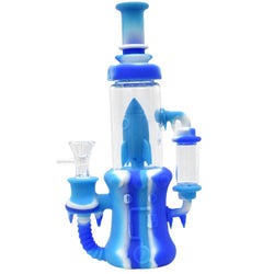 9" SILICONE GLASS WATERPIPE 9" SILICONE GLASS WATERPIPE
