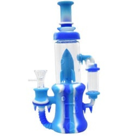 9" SILICONE GLASS WATERPIPE 9" SILICONE GLASS WATERPIPE