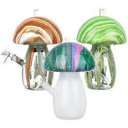 9" TRIPPY MUSHROOM GLASS WATERPIPE 9" TRIPPY MUSHROOM GLASS WATERPIPE