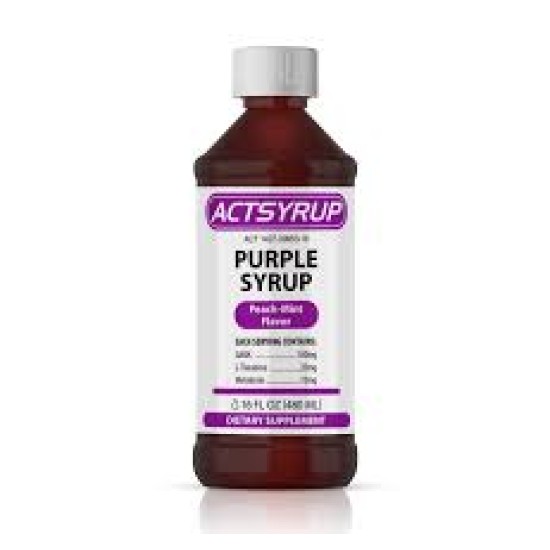ACTSYRUP PURPLE SYRUP 16OZ - PEACH MINT FLAVOR ACTSYRUP PURPLE SYRUP 16OZ - PEACH MINT FLAVOR