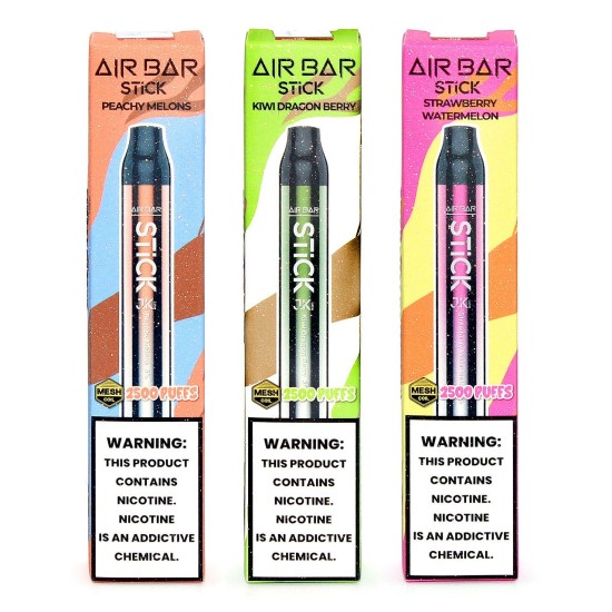 AIR BAR STICK 2500PUFF DISPOSABLES 10CT/BX - CARRIBEAN BREEZE AIR BAR STICK 2500PUFF DISPOSABLES 10CT/BX - CARRIBEAN BREEZE