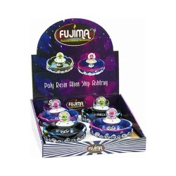 ALIEN SPACE BOBBLE POLYSTONE ASHTRAY 4CT DISPLAY