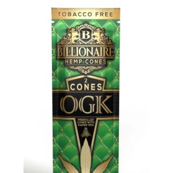 BILLIONAIRE HEMP CONES - OGK (PRE ROLLED CONES W/ PAPER TIPS) 2CT/PK 10/BX BILLIONAIRE HEMP CONES - OGK (PRE ROLLED CONES W/ PAPER TIPS) 2CT/PK 10/BX