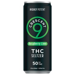CRESCENT 9 THC SELTZER 12OZ 50MG 4CT/BX - RASPBERRY LIME