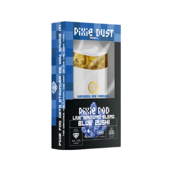 PIXIE DUST THCA LIVE DIAMOND BLEND DISPOSABLE 4G - BLUE SUSHI (HYBRID)