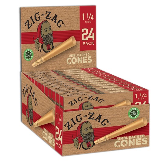 ZIG ZAG CONES 1 1/4 UNBLEACHED 6PK 24CT/BX