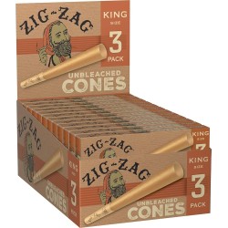 ZIG ZAG KING SIZE CONES UNBLEACHED 3PK 12CT/BX