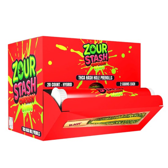 ZOUR STASH THCA HASH HOLES PREROLL 2G 20CT/BX - STRAWBERRY PUNCH (HYBRID)
