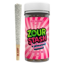 ZOUR STASH THCA LIQUID DIAMONDS INFUSED PREROLLS 2G 10CT/JAR - BLUE RASPBERRY LEMONADE (HYBRID)