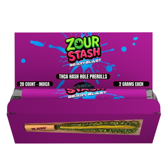ZOUR STASH THCP HASH HOLES PREROLLS 20CT/PK - BERRY BLAST