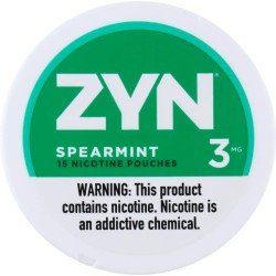 ZYN NICOTINE POUCHES 3MG 15PC/BX 5PC/PK - SPEARMINT